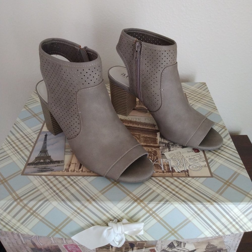 Ana Tasha Peep Toe Heeled Ankle Booties